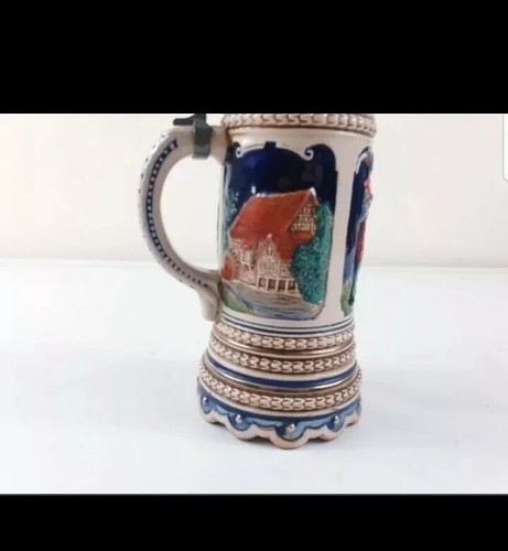 Decorative Musical Beer Stein German Bavarian With Pewter Lid - Picture 12 of 12