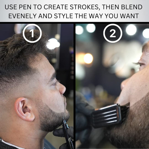 Beard and Eyebrow Pencil Filler for Man, Water Proof Beard Pen, Beard Brush, Lon - Picture 4 of 12