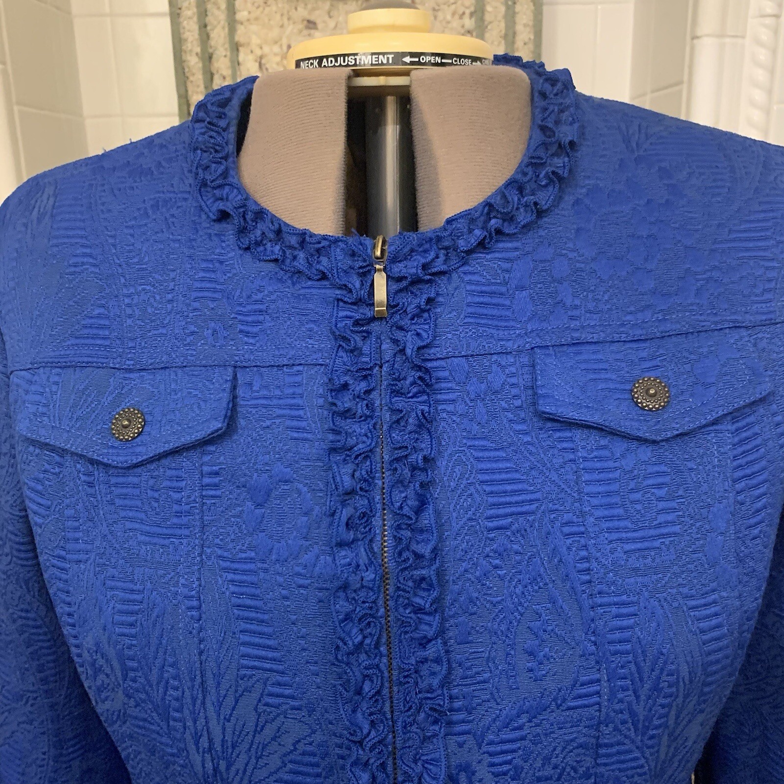 Ruby Rd.  Size 16.  Zip Up.  Ruffled Jacket.  Lon… - image 2