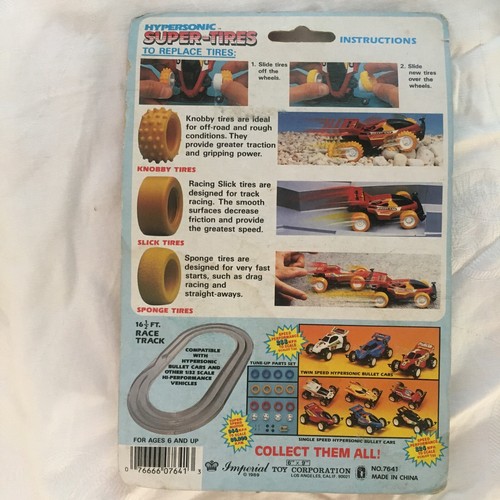 Hypersonic Super-Tires Hyper Slicks Hyper Cars 7641 1989 Imperial Toy nuevo sellado - Imagen 5 de 7