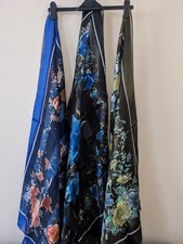 Bundle 3 Scarf/Bandana Blue, Black, Green Headscarves, Same Design On 3 Colours