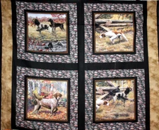 MULTIPLE HUNTING DOGS PANEL II FROM SPRINGS - 100% COTTON FABRIC
