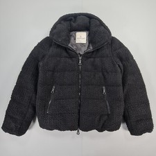 Moncler Womens Jacket Black Small Premiere 09 Wool Down Full Zip Puffer Tweed 1