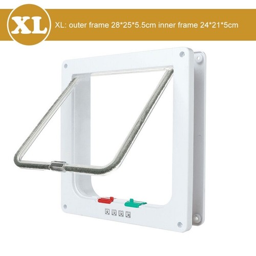 S-XL Sizes 4-Way Pet Dog Cat Safe Lockable Locking Door Brushy Flap Door Screen - Picture 17 of 39