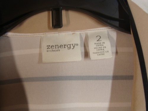 Zenergy Ladies Light Gold Polyester Jacket Size 2 - Picture 3 of 8