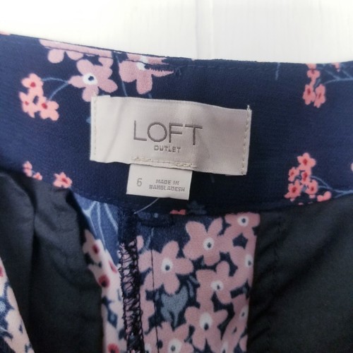 Loft Hose Damen Größe 6 blau rosa Blumenmuster weites Bein - Bild 16 von 17