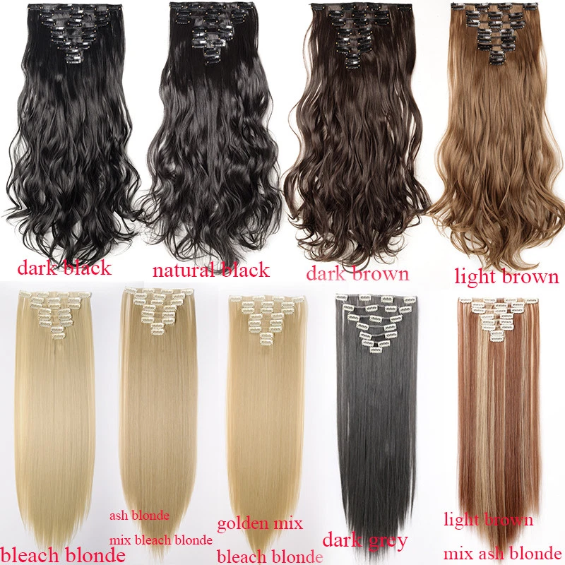 Real As Human 8 Pieaces Hair Clip In Hair Extensions Full Head Ombre Blonde H818 - Image 2 of 4