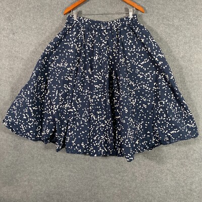 Kowtow Skirt Womens Medium Blue White Flared Midi Organic Sustainable  Ethical Australia