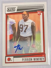 2022 Score Football Base Set - Perrion Winfrey RC Autograph - Cleveland Browns