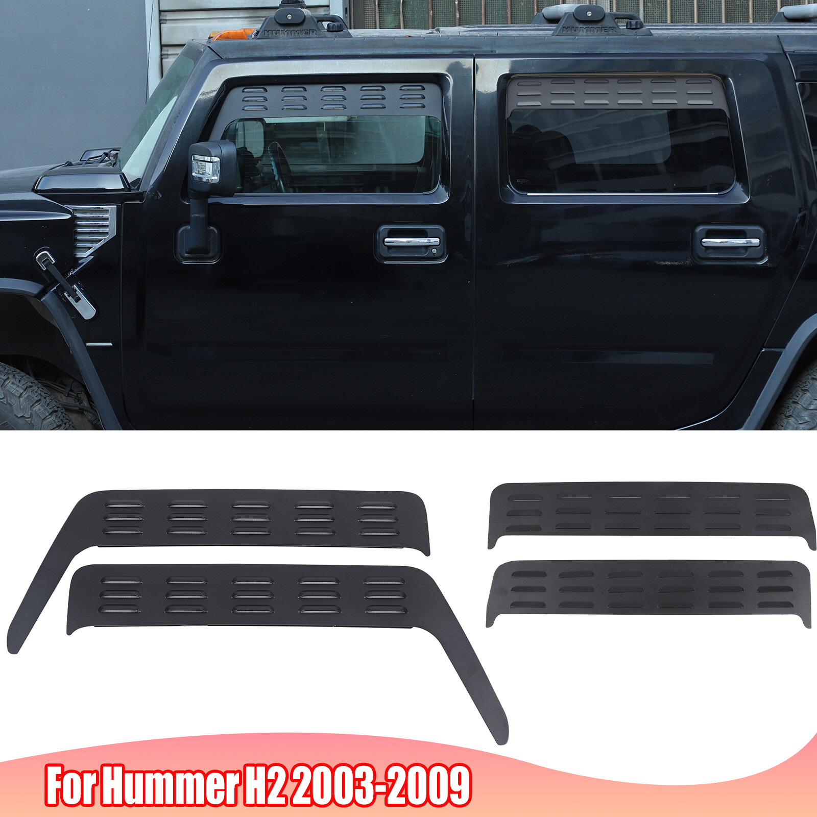Front & Rear Window Glass Louver Air Vent Panel Trim For Hummer H2 2003 ...