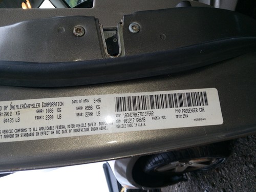 07-12 Dodge Caliber Rear Spoiler w/ High Mount Lamp Black Textured OE YQ84RXFAL - Foto 11 di 11
