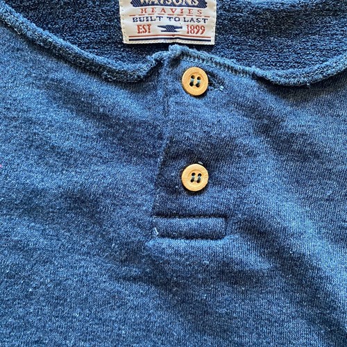 Watsons Heavies Henley T-Shirt - Sweatshirt Material - Blue - XXL - Picture 4 of 11