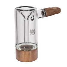 MJ Arsenal Alpine Series STEAMBOAT Bubbler Borosilicate Glass w Walnut Wood