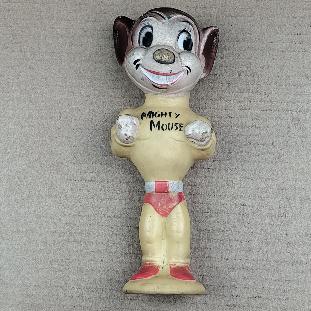 雰囲気抜群！50s MIGHTY MOUSE ソフビ人形 ヴィンテージ 稀少 VINTAGE Rubber MIGHTY MOUSE TOY ORIGINAL TERRYTON Figure Doll | eBay