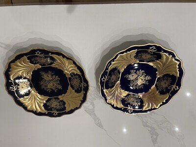 Weimar Porcelain JUTTA 522 Etch Kobalt Display Dinner Plates-Set of 6