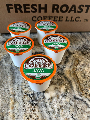 5 Fresh Roasted Coffee LLC Organic JAVA K Cups PODS Artisan Medium ...