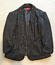 Elle Black Sequin Blazer Women's Size 4/small/medium