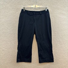 Y2K Vintage Capri Dress Pants 6 8 27 28 Black Pinstripe Corpcore Office Trousers