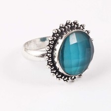 GS Ring Blue Chalcedony Designer Ring Fashion Item Jewelry