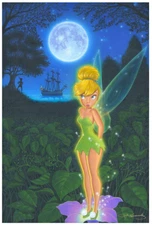 Disney Fine Art Limited Edition Canvas Pixie In Neverland-Tinker Bell-Hernandez