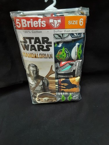 New Star Wars The Mandalorian Baby Yoda 5 Pack Boys’ Briefs Underwear Size 8 - Picture 2 of 4