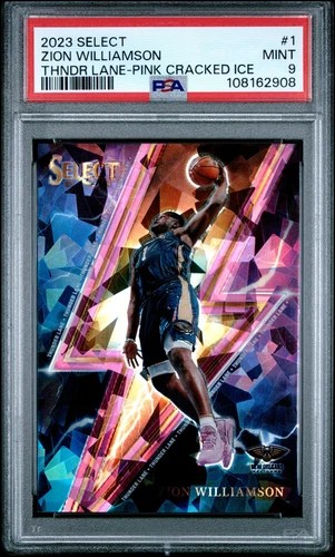 Zion Williamson 2023-24 Select Thunder Lane Pink Cracked Ice /99 PSA9 MINT