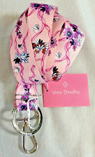 Vera Bradley Wide Lanyard Hope Blooms Pink ID Key Holder Breast Cancer NWT