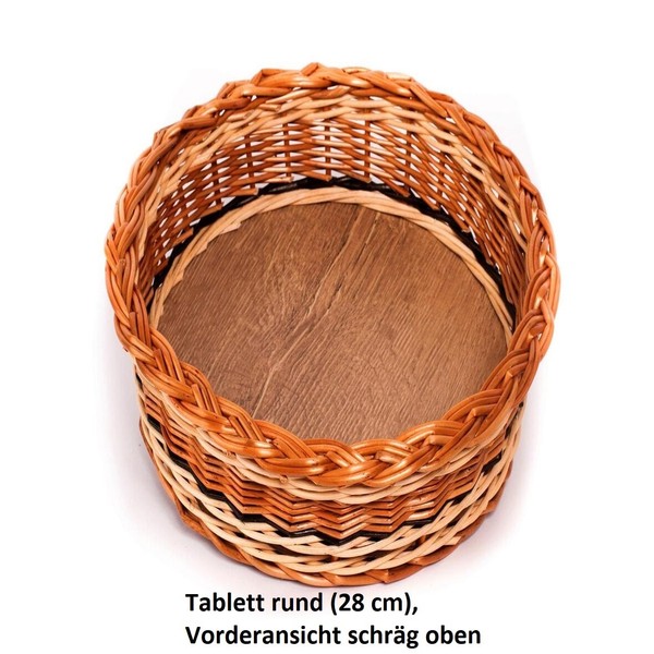 Tablett Rund (28 Cm) Korbtablett Deko Serviertablett FrüHstüCkstablett-image