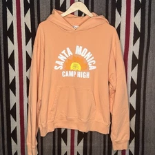 Camp High Collective Santa Monica Hoodie Sz L Orange Hooded Sun GUC 