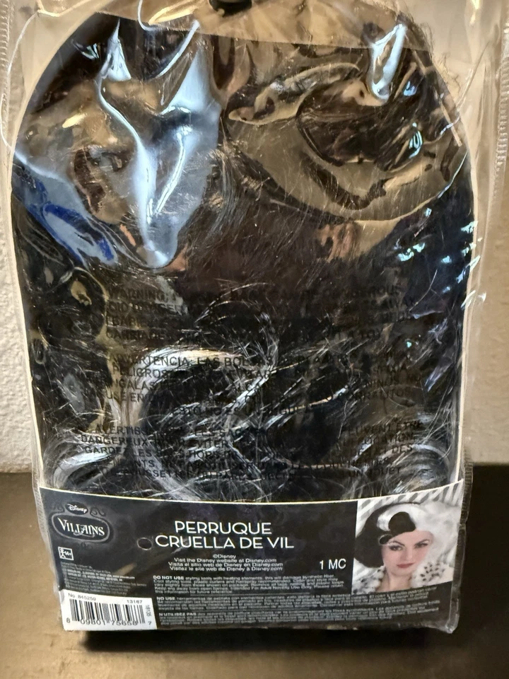 Peruca Adulto 14+ Disney Villains Cruella De Vil APENAS 1 PEÇA Acessório Fantasia - Imagem 2 de 2