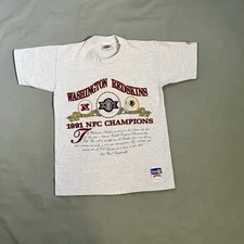 Vintage 1991 Nutmeg Mills Washington Redskins Commanders Football Team Shirt M