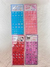 Sanrio Tile Stickers 4 Sheets Hello Kitty My Melody Pink Blue Red Purple Used