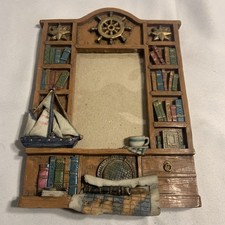 Beachcombers Nautical Bookshelf Ship Kick Stand Back Coastal 5x7