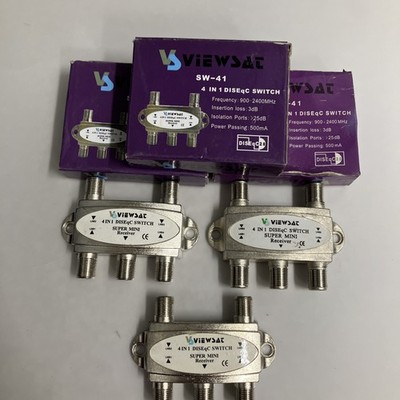 Lot of 6 View Sat SW-41 DiSEqC Super Mini Switch Digital Sat Control Splitter