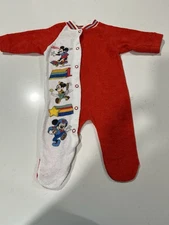 Vintage Lullaby Land Mickey Mouse Terry Cloth Footed Pajamas One Piece Size Me