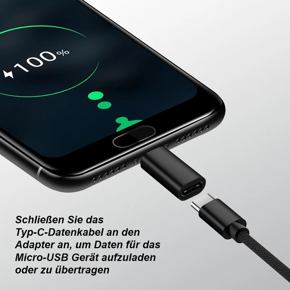 Micro USB Adapter auf USB-C Adapter 2x Typ-C Konverter für Samsung Xiaomi LG NEU - Bild 2 von 4
