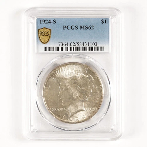 1924-S Better Date Peace Dollar $1 MS62 PCGS 31520