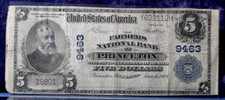 1902 $5 Farmers National Bank FR652 Princeton Indiana - Vernon/Treat - Very Good