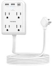 Flat Plug Outlet Extender with 3 USB Wall Plug 1 Type C , 4 AC Socket Wall Ad...