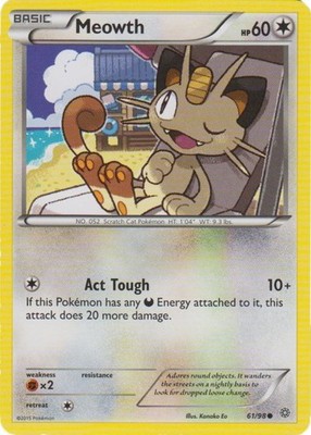 Meowth - 61/98 - Common - Damaged