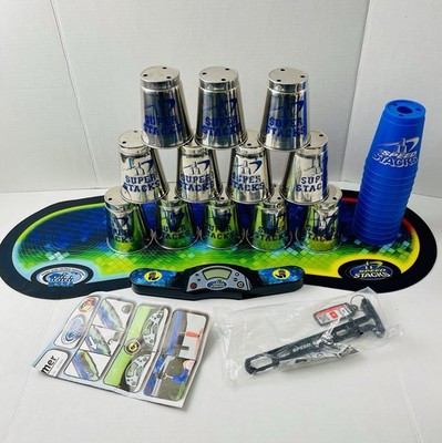 Speed Stacks Sport Stacking Set, 24 Metal & Blue Cups, Holding stem, Timer, Mat
