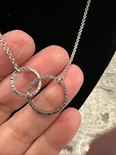 Silpada 925 Silver Designer Necklace 16" Interlocking Sweet Circles N2297