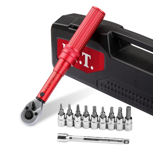 P.I.T. Bike Torque Wrench Set, 1/4 Inch Drive, 10-50 IN.LB (1-6 NM) with Dual...