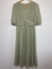 Vintage inspired Sage green Formal Midi Dress Size XL Feminine Sparkly