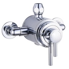 Image of Nuie THERMOSTATIC CONCENTRIC EXPOSED Shower Mixer Valve Chrome 2 Outlet Handle
