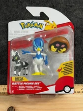 Pokemon Battle Ready Figure Set Blitzle, Quaxwell & Kabuto NEW Jazwares 3 pack