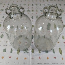 Two 1-gallon demijohn jar clear glass in good condition 