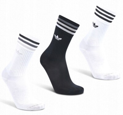 NEU MIT ETIKETT ADIDAS ORIGINAL SOLIDE CREW SOCKEN TRAINER SCHUHE SNEAKER HERREN 3ER-PACK