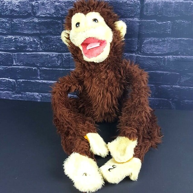 Animal Toys Plush Brown Monkey Puppet Vintage 1980 27