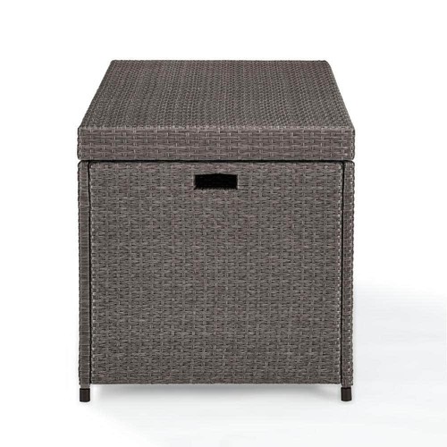 CROSLEY FURNITURE Palm Harbor Deck Box 52" x 24.5" Wicker Storage Bin in Brown - Picture 4 of 5